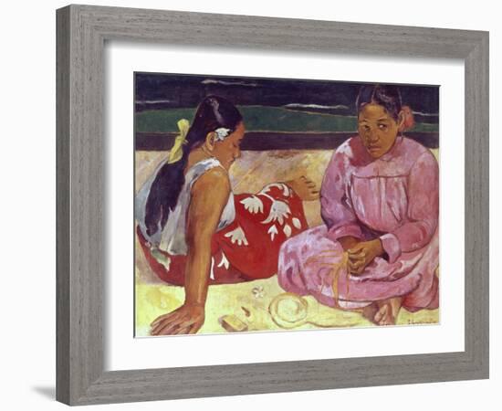 Tahitian Women (On the Beach)-Paul Gauguin-Framed Giclee Print