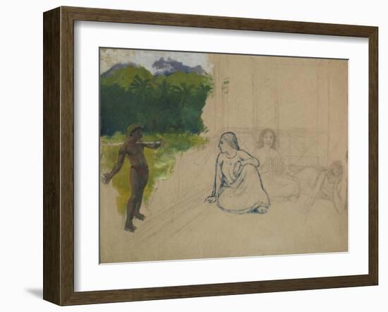 Tahitians-Paul Gauguin-Framed Giclee Print