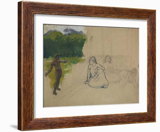 Tahitians-Paul Gauguin-Framed Giclee Print