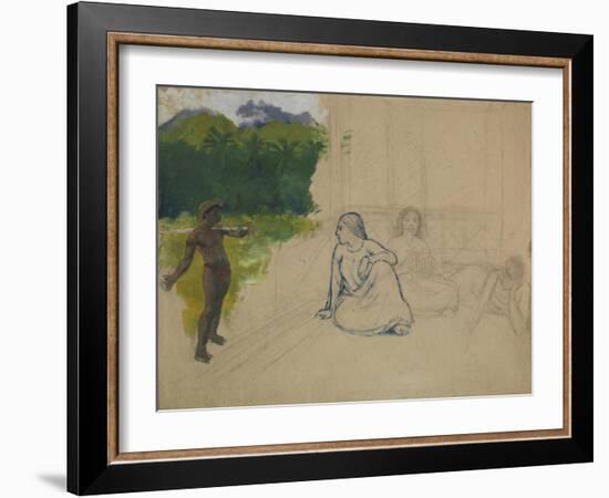 Tahitians-Paul Gauguin-Framed Giclee Print