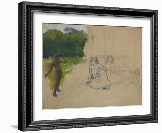 Tahitians-Paul Gauguin-Framed Giclee Print