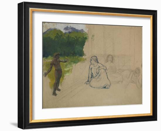 Tahitians-Paul Gauguin-Framed Giclee Print