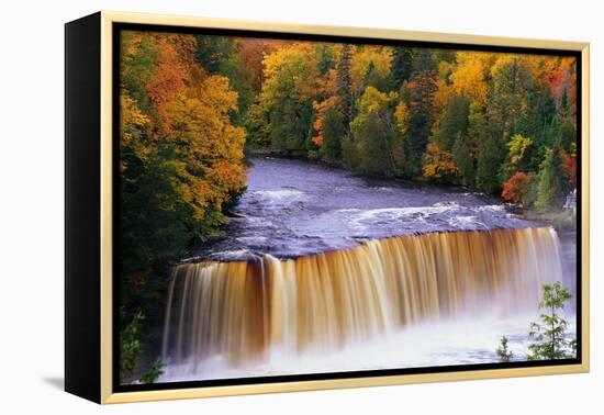 Tahquamenon Falls in Autumn-Joseph Sohm-Framed Premier Image Canvas