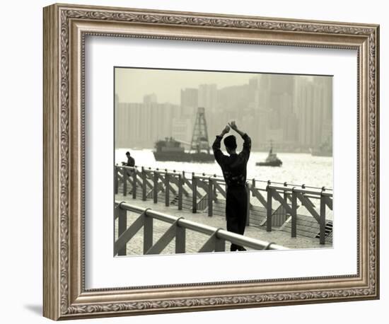 Tai Chi Practiced Along Victoria Harbor, Hk, China-Jeffrey Rotman-Framed Photographic Print