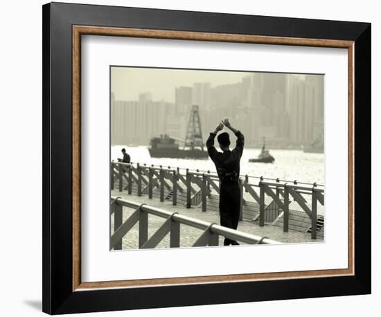 Tai Chi Practiced Along Victoria Harbor, Hk, China-Jeffrey Rotman-Framed Photographic Print