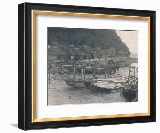 'Tai-no-ura - Tiny houses on a margin of sand with fishing boats', c1900, (1921)-Julian Leonard Street-Framed Photographic Print