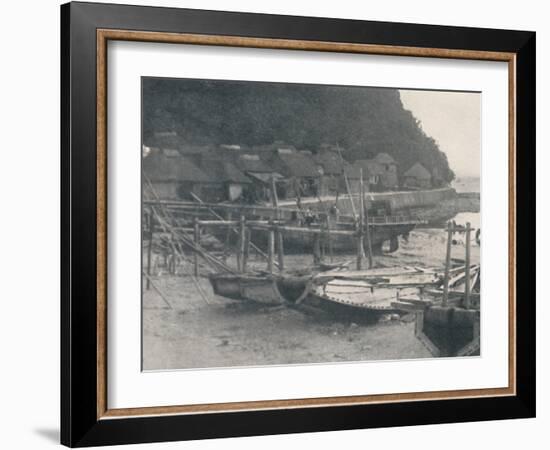 'Tai-no-ura - Tiny houses on a margin of sand with fishing boats', c1900, (1921)-Julian Leonard Street-Framed Photographic Print