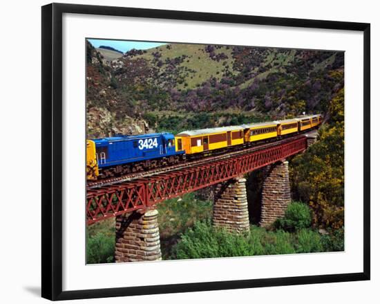 Taieri Gorge Train, near Dunedin, Otago, New Zealand-David Wall-Framed Photographic Print