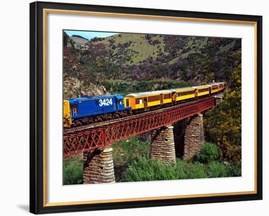 Taieri Gorge Train, near Dunedin, Otago, New Zealand-David Wall-Framed Photographic Print