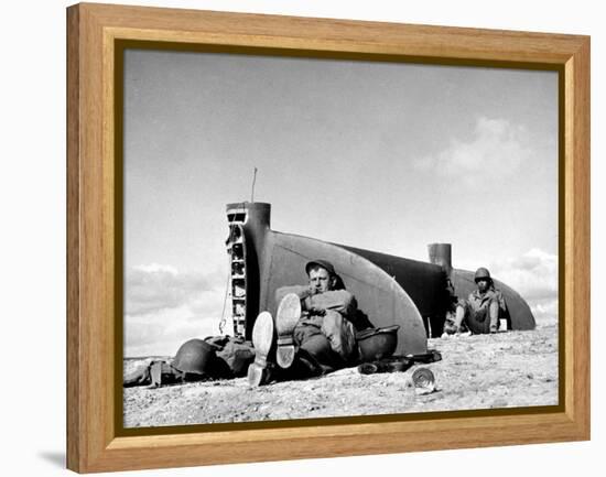 Tail Section of a Damaged P 38 Fighter Plane in the Desert During Allied North Africa Campaign WWII-Margaret Bourke-White-Framed Premier Image Canvas