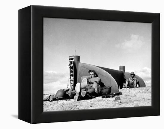 Tail Section of a Damaged P 38 Fighter Plane in the Desert During Allied North Africa Campaign WWII-Margaret Bourke-White-Framed Premier Image Canvas