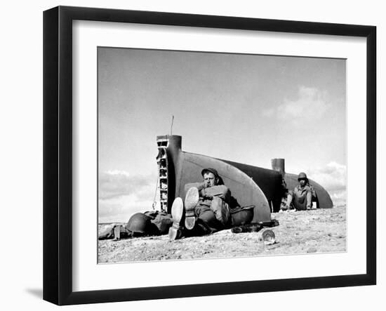 Tail Section of a Damaged P 38 Fighter Plane in the Desert During Allied North Africa Campaign WWII-Margaret Bourke-White-Framed Photographic Print