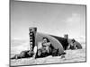 Tail Section of a Damaged P 38 Fighter Plane in the Desert During Allied North Africa Campaign WWII-Margaret Bourke-White-Mounted Photographic Print