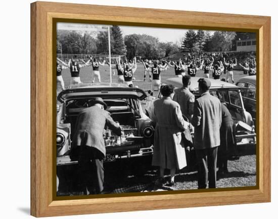 Tailgate Picnic for Spectators at Amherst College Prior to Football Game-null-Framed Premier Image Canvas