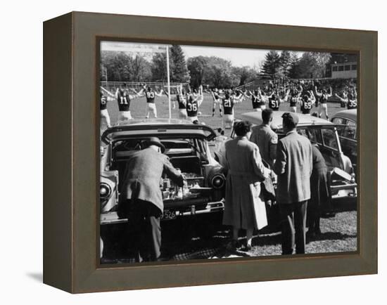 Tailgate Picnic for Spectators at Amherst College Prior to Football Game-null-Framed Premier Image Canvas