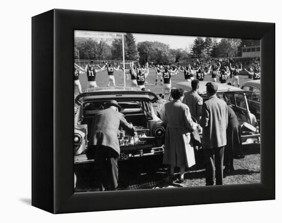 Tailgate Picnic for Spectators at Amherst College Prior to Football Game-null-Framed Premier Image Canvas