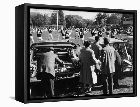 Tailgate Picnic for Spectators at Amherst College Prior to Football Game-null-Framed Premier Image Canvas