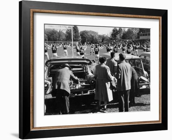 Tailgate Picnic for Spectators at Amherst College Prior to Football Game-null-Framed Photographic Print