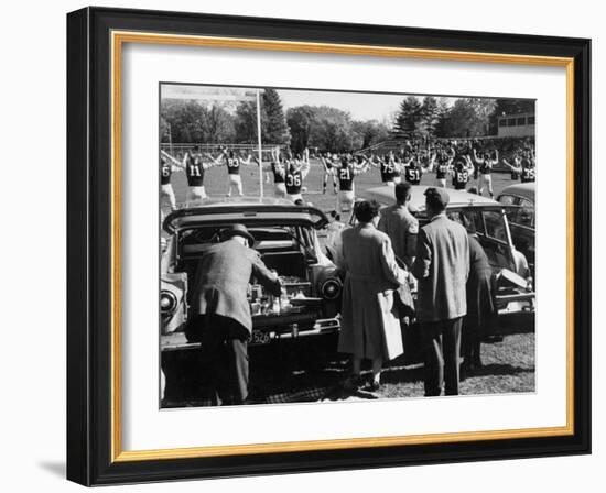 Tailgate Picnic for Spectators at Amherst College Prior to Football Game-null-Framed Photographic Print