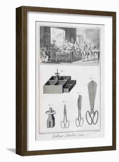 Tailor, from the 'Encyclopedie Des Sciences Et Metiers' by Denis Diderot (1713-84) Published C.1770-French-Framed Giclee Print