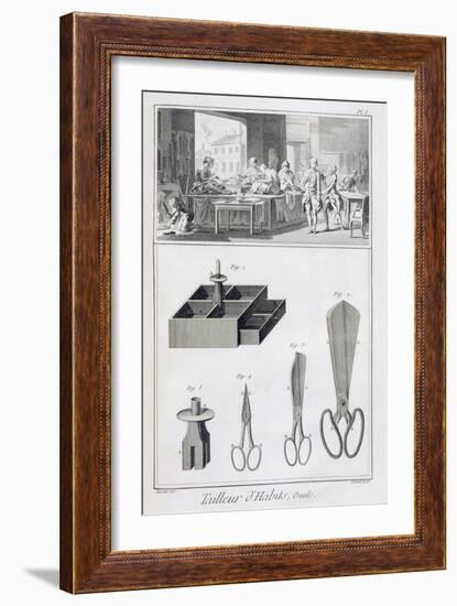 Tailor, from the 'Encyclopedie Des Sciences Et Metiers' by Denis Diderot (1713-84) Published C.1770-French-Framed Giclee Print