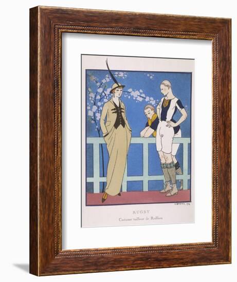 Tailor-Made by Redfern with Draped Skirt with Side Pockets Waistcoat and Jacket-Georges Barbier-Framed Art Print