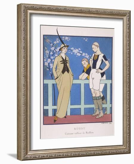 Tailor-Made by Redfern with Draped Skirt with Side Pockets Waistcoat and Jacket-Georges Barbier-Framed Art Print