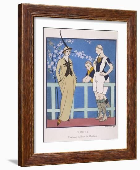 Tailor-Made by Redfern with Draped Skirt with Side Pockets Waistcoat and Jacket-Georges Barbier-Framed Art Print