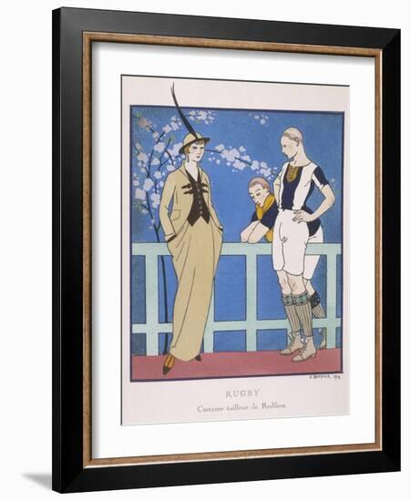 Tailor-Made by Redfern with Draped Skirt with Side Pockets Waistcoat and Jacket-Georges Barbier-Framed Art Print