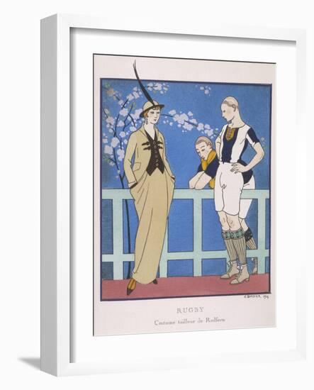 Tailor-Made by Redfern with Draped Skirt with Side Pockets Waistcoat and Jacket-Georges Barbier-Framed Art Print