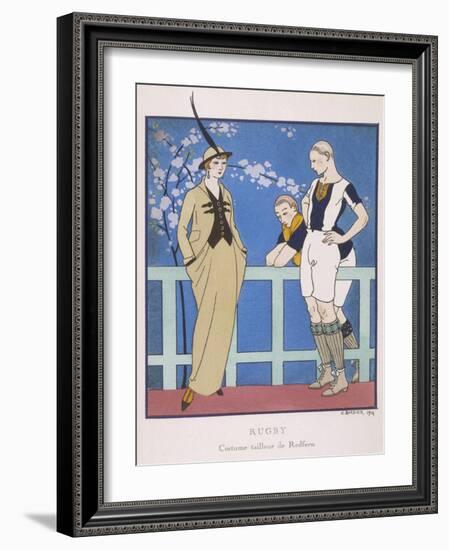 Tailor-Made by Redfern with Draped Skirt with Side Pockets Waistcoat and Jacket-Georges Barbier-Framed Art Print