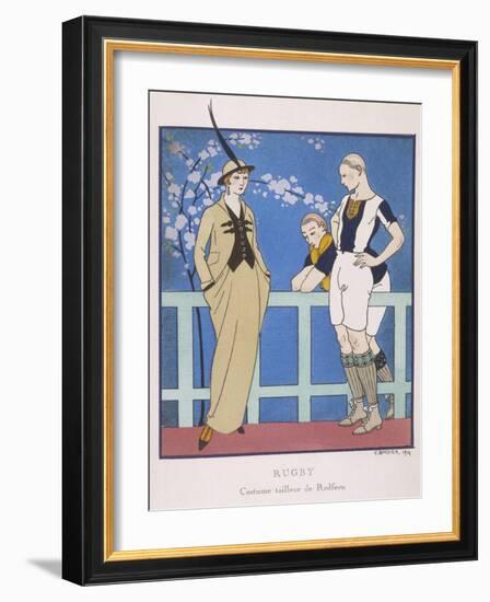 Tailor-Made by Redfern with Draped Skirt with Side Pockets Waistcoat and Jacket-Georges Barbier-Framed Art Print