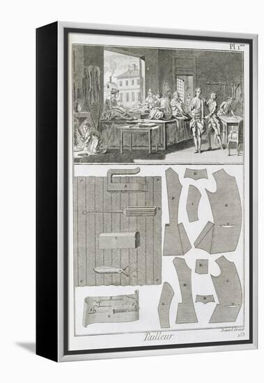 Tailor's Workshop and Patterns, from the 'Encyclopedie Des Sciences et Metiers' by Denis Diderot-null-Framed Premier Image Canvas