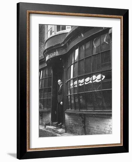 Tailor to All the Gentlemen of Winchester College Albert Gard, Standing in the Doorway of His Store-Cornell Capa-Framed Photographic Print