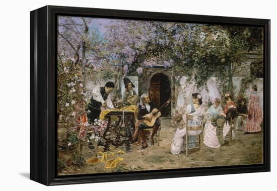 Tailors and Guitarist in the Garden-Jose Gallegos Y Arnosa-Framed Premier Image Canvas