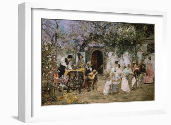 Tailors and Guitarist in the Garden-Jose Gallegos Y Arnosa-Framed Giclee Print