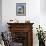 Tainaron Blue Retreat in Mani, Greece. Exterior View of an Alcove in a Stone Wall and a Tree-George Meitner-Framed Photographic Print displayed on a wall