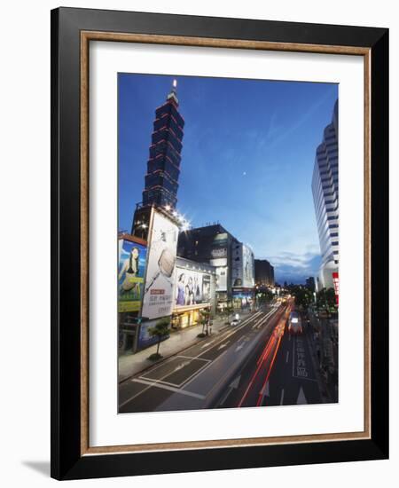 Taipei 101 at Dusk, Taipei, Taiwan, Asia-Ian Trower-Framed Photographic Print