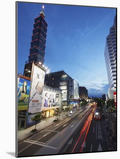 Taipei 101 at Dusk, Taipei, Taiwan, Asia-Ian Trower-Mounted Photographic Print