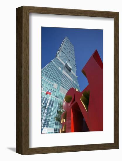 Taipei 101 Building and Love Statue by Robert Indiana, Taipei, Taiwan, Asia-Christian Kober-Framed Photographic Print