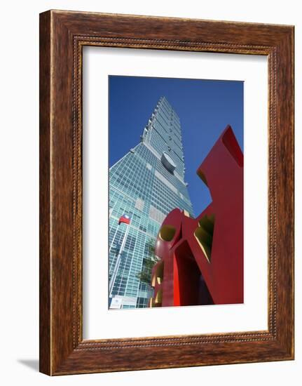 Taipei 101 Building and Love Statue by Robert Indiana, Taipei, Taiwan, Asia-Christian Kober-Framed Photographic Print