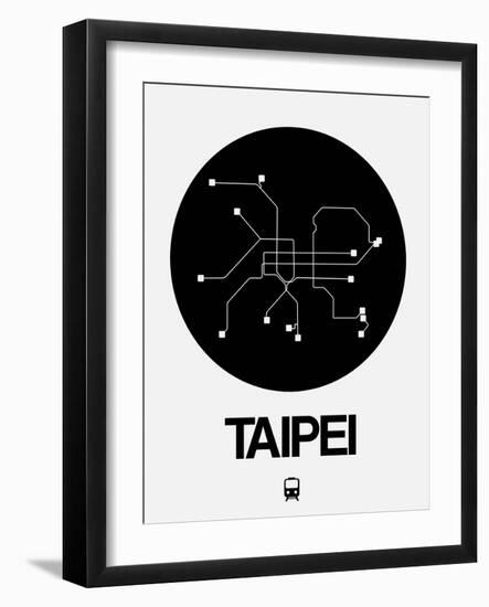 Taipei Black Subway Map-NaxArt-Framed Art Print