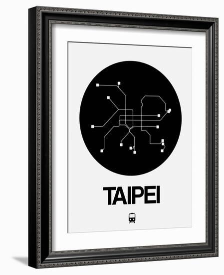 Taipei Black Subway Map-NaxArt-Framed Art Print