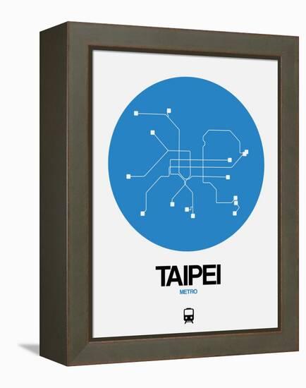 Taipei Blue Subway Map-NaxArt-Framed Stretched Canvas