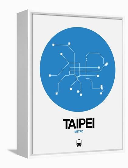 Taipei Blue Subway Map-NaxArt-Framed Stretched Canvas