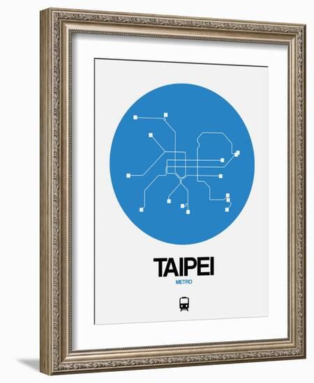 Taipei Blue Subway Map-NaxArt-Framed Art Print