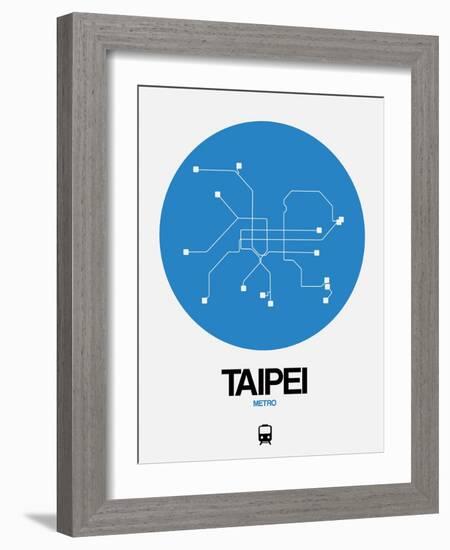 Taipei Blue Subway Map-NaxArt-Framed Art Print