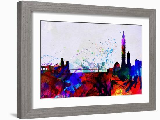 Taipei City Skyline-NaxArt-Framed Art Print