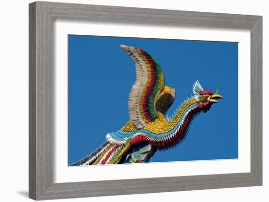 Taipei Colourful Bird Icon On Temple Longshan-Charles Bowman-Framed Photographic Print