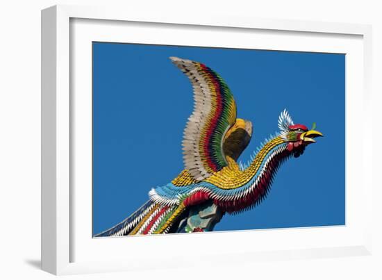 Taipei Colourful Bird Icon On Temple Longshan-Charles Bowman-Framed Photographic Print